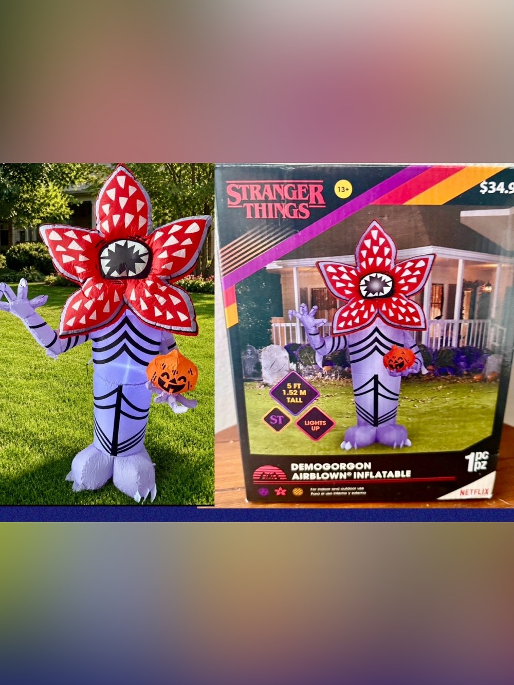 Stranger Things Demogorgon Halloween Airblown Inflatable Indoor/Outdoor 5ft